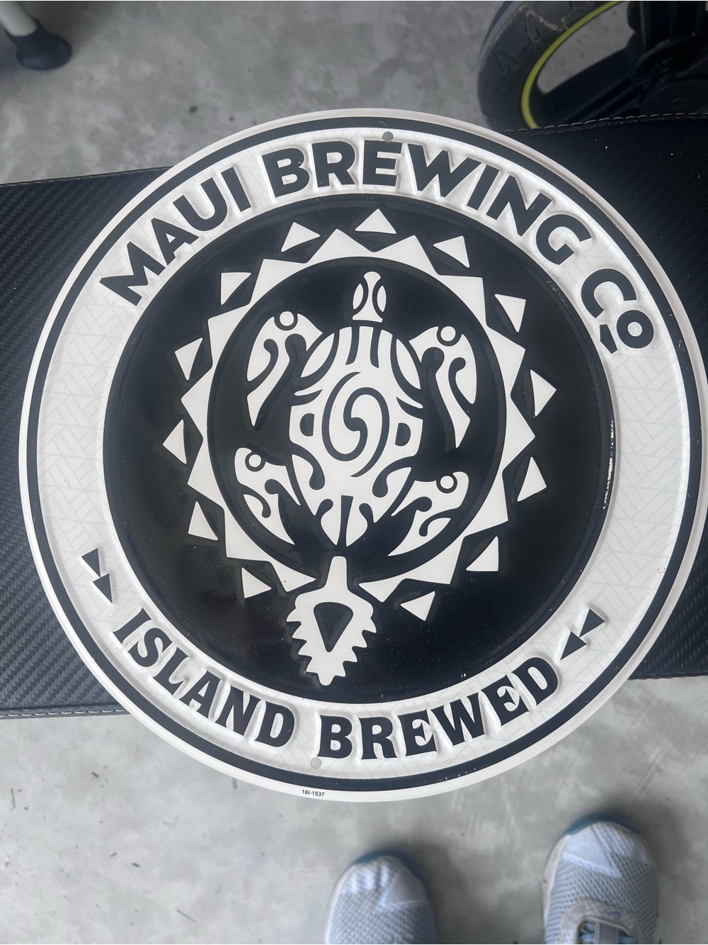 Maui Brewing Co. Round Logo Sign - Black & White